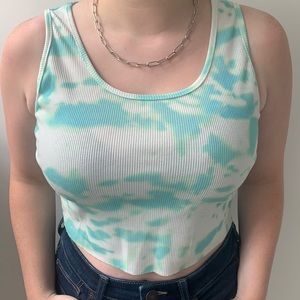 Teal tie dye tank top from SHEIN (L)